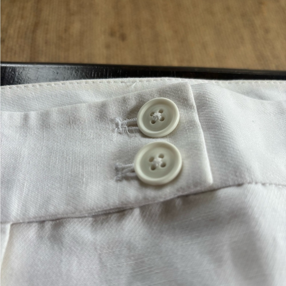 LOFT white linen trousers slacks - wide leg, worn once - Picture 9 of 10